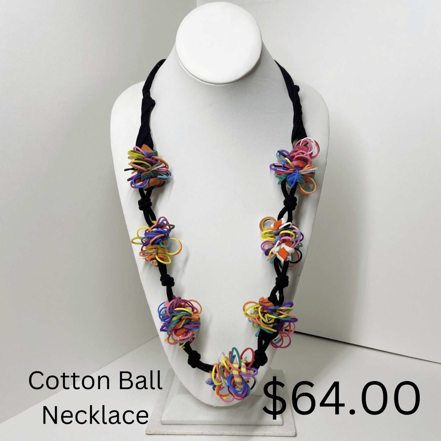 Handmade cotton bead necklace Unique colorful necklace for special occasions Handmade multi-color necklace for festivals Colorful boho chic necklace for summer Artistic handmade necklace for women One-of-a-kind colorful necklace Handmade colorful jewelry for gifts Multi-color bohemian statement necklace Handmade fashion necklace for women Trendy handmade boho accessories