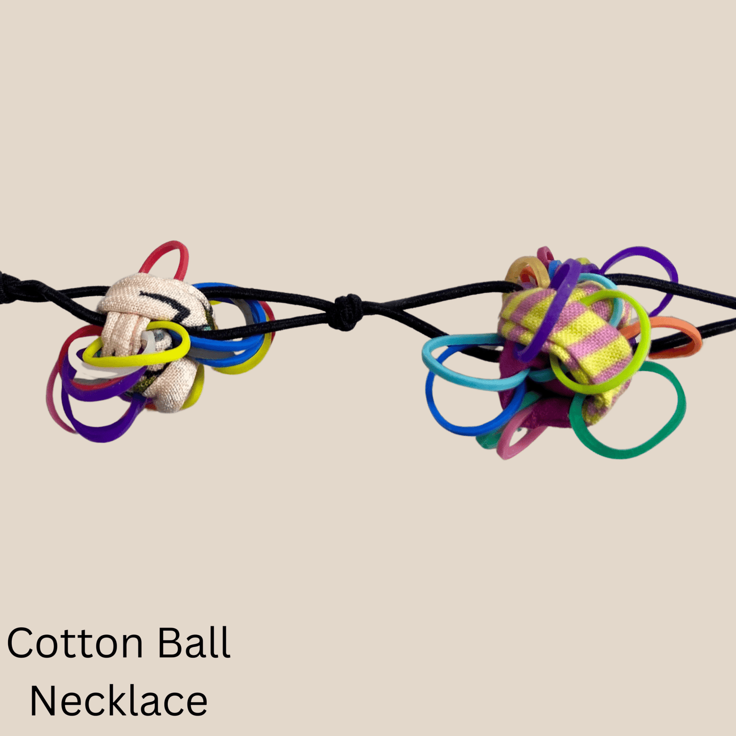 Handmade Cotton Ball Necklace