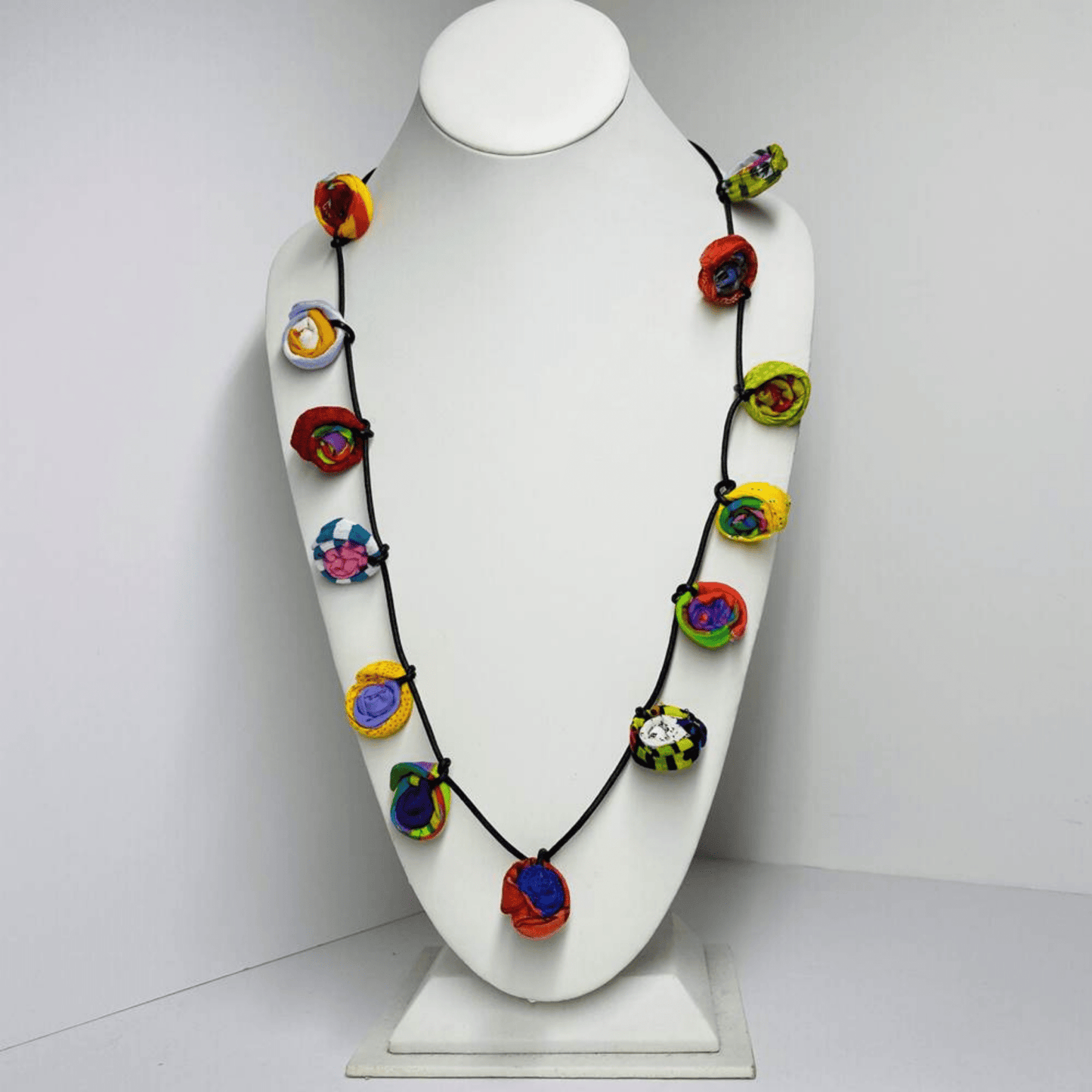 Handmade Colorful Necklace Millefiori on Cord