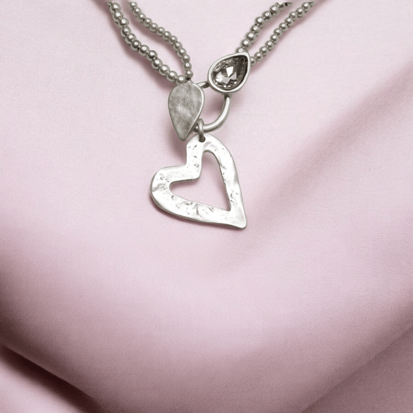 HEART PEWTER NECKLACE