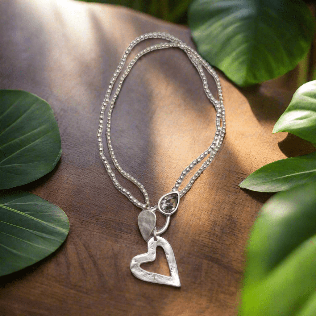 HEART PEWTER NECKLACE
