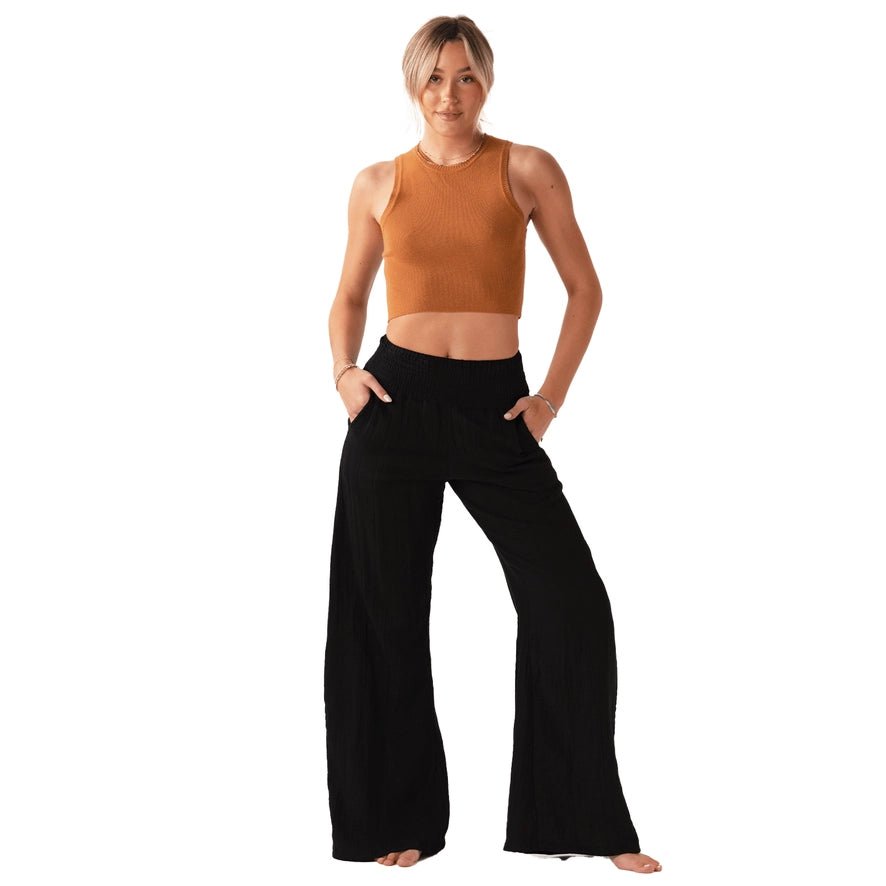 Wide Leg Cotton Pants