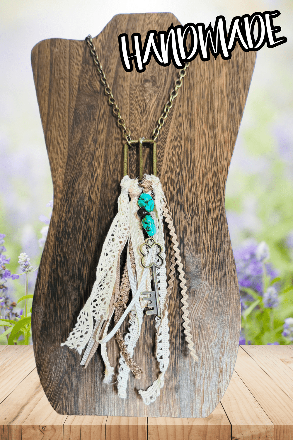 handmade boho necklace, vintage belt buckle necklace