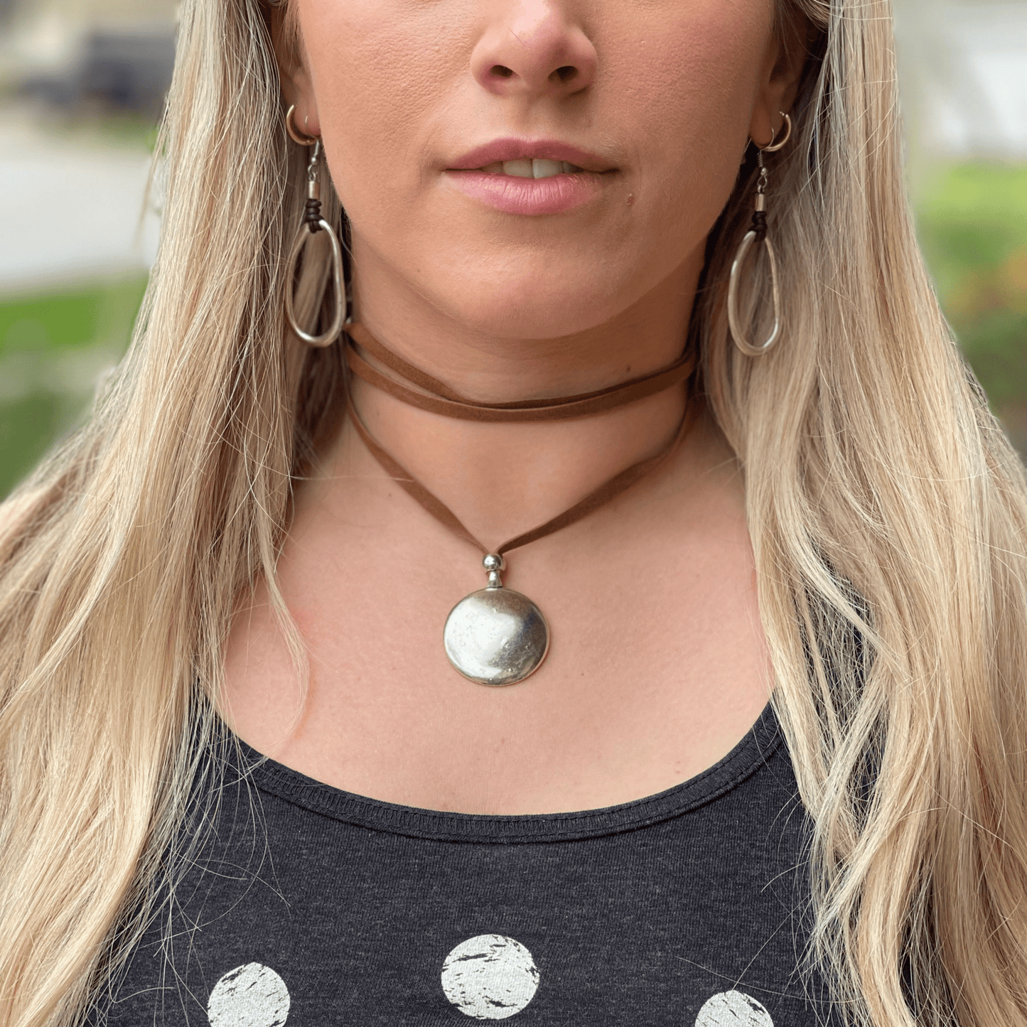 Handmade Boho Wrap Necklace Bohemian Multi-Layer Disc Adjustable Choker