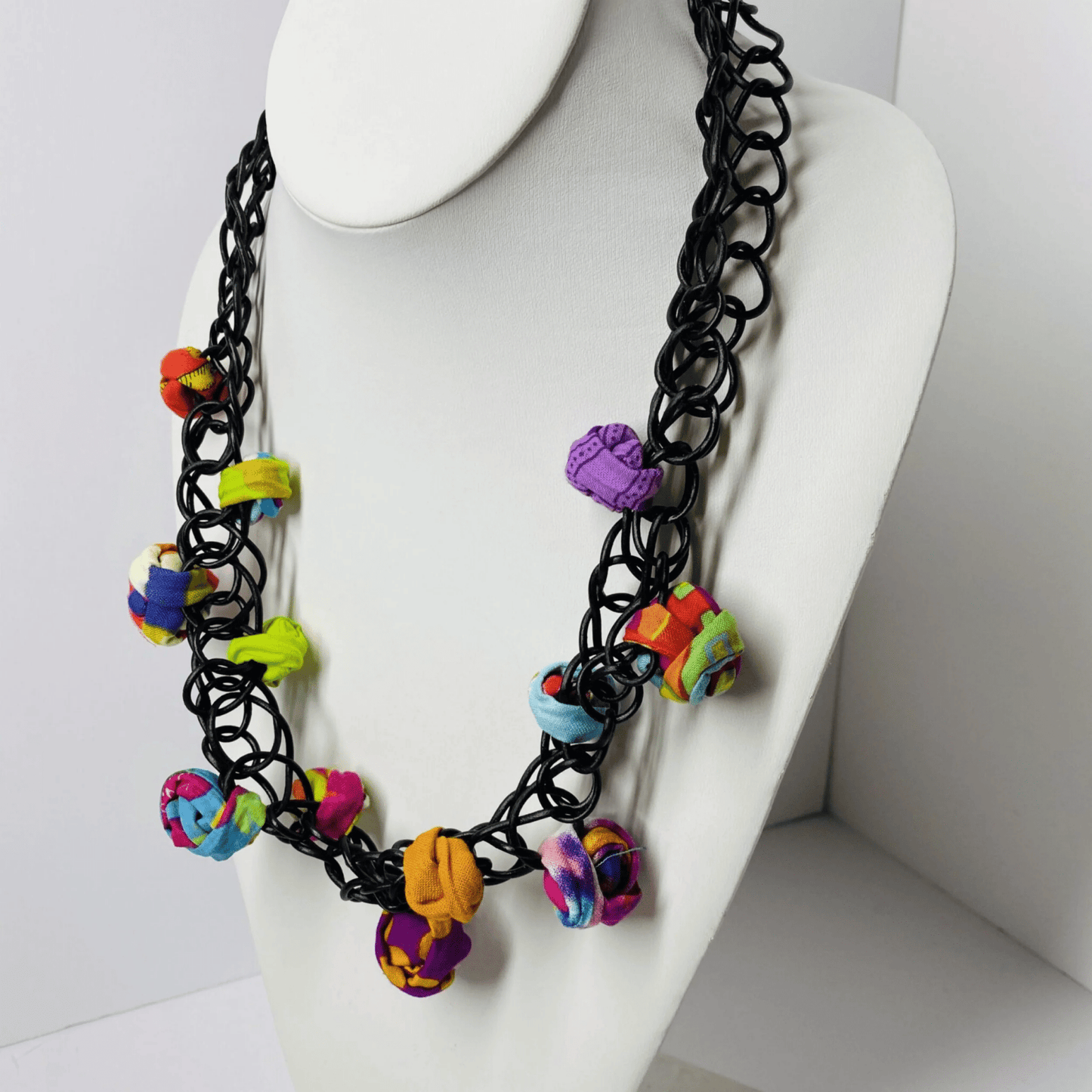 Handmade colorful necklace for women Unique bohemian necklace gift Multi-color statement necklace Artisan handcrafted jewelry piece Boho chic handmade necklace Colorful necklace with cotton beads Handmade fashion jewelry for her Trendy boho necklace handmade Colorful statement piece jewelry Fashionable handmade accessories for women