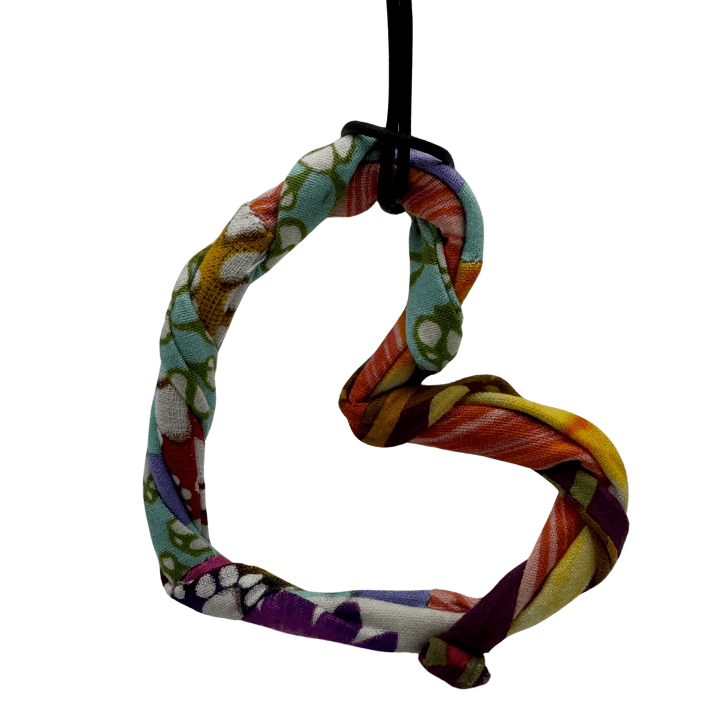 HANDMADE RUSTIC FABRIC HEART NECKLACE
