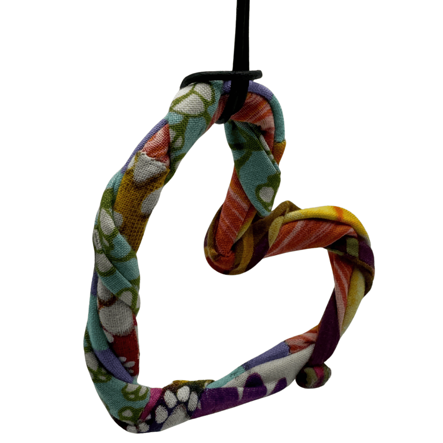 HANDMADE RUSTIC FABRIC HEART NECKLACE
