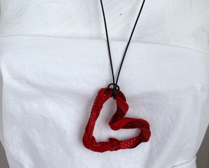 Handmade necklace Rustic heart necklace Red heart necklace Artisan necklace Heart pendant Custom necklace Handcrafted jewelry Heart charm necklace Red pendant necklace Unique necklace