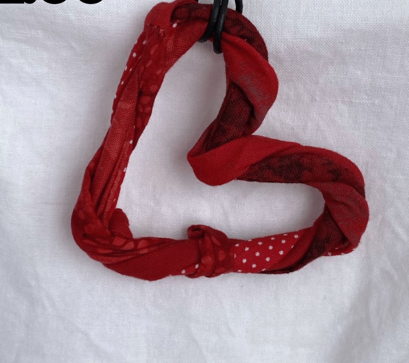 HANDMADE RUSTIC FABRIC HEART NECKLACE