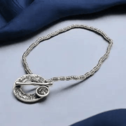 STONE LOCK PEWTER NECKLACE