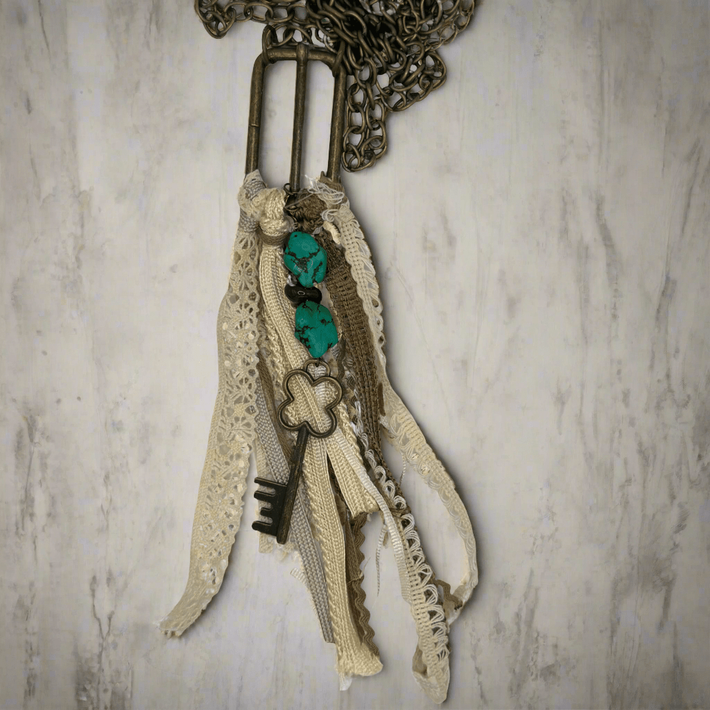 Vintage Belt Buckle Necklace Handmade Vintage Jewelry