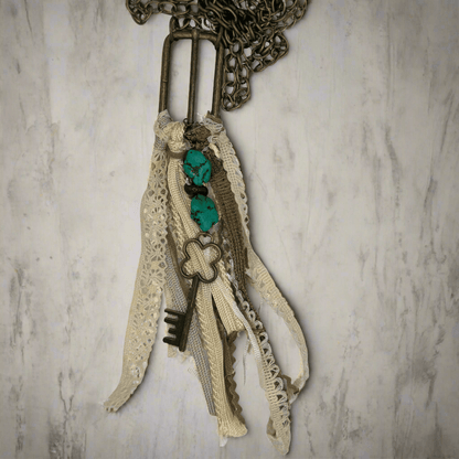 Vintage Belt Buckle Necklace Handmade Vintage Jewelry