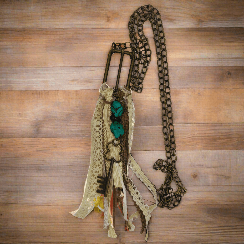 Vintage Belt Buckle Necklace Handmade Vintage Jewelry