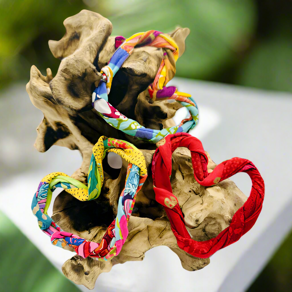 HANDMADE RUSTIC FABRIC HEART NECKLACE