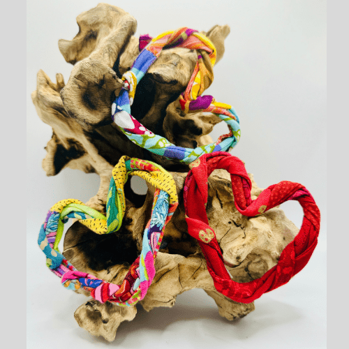HANDMADE RUSTIC FABRIC HEART NECKLACE