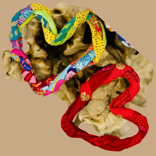 HANDMADE RUSTIC FABRIC HEART NECKLACE