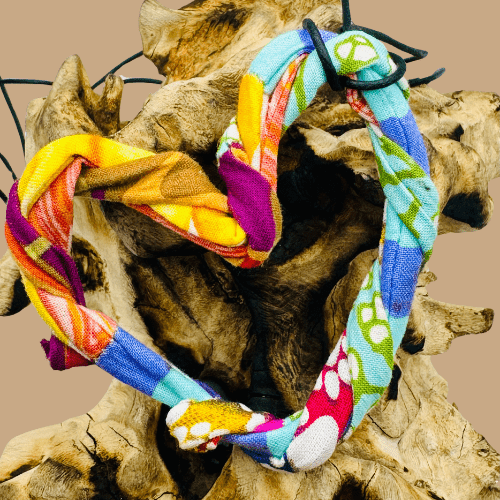 HANDMADE RUSTIC FABRIC HEART NECKLACE