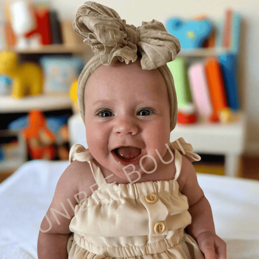 BOHO HEADBAND FOR BABY TO 4 YEARS - CHAMPAGNE HEADBAND